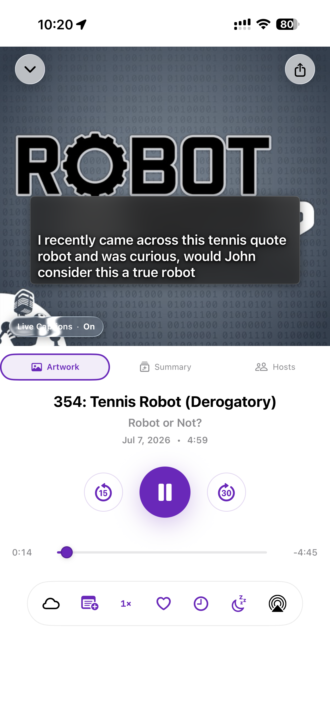 Live Captions View
